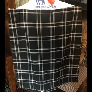 Black and white plaid skirt.